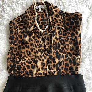 Express Portofino Cheetah Print Original Fit Top